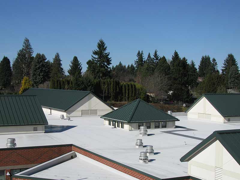 school with metal roofing